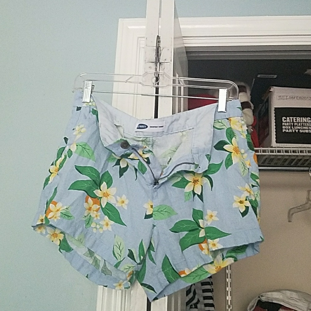 Orange Flower Shorts